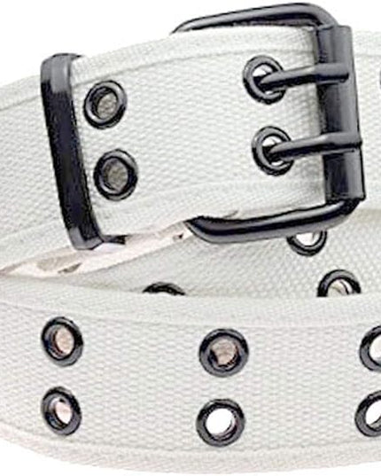 moonsix Canvas Web Belts for Men,Solid Color Casual Double Hole Grommet Belt