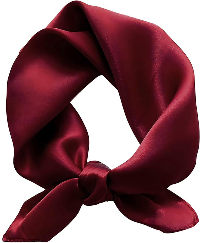 100% Mulberry Silk Scarf for Women Hair Lightweight Square Neckerchief Wrap For Head Scarves 21"