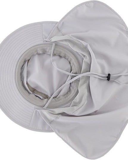 Home Prefer UPF50 Mens Sun Hat with Neck Flap Quick Dry UV Protection Cap Womens Wide Brim Fishing Hat Neck Flap Beach Garden
