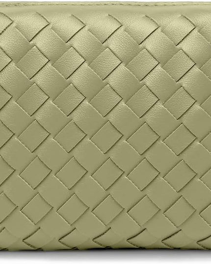 Woven Leather Crossbody Bag,Small Woven Crossbody Purse for Women, Mini braided Clutch Shoulder Handbag,Light Weight