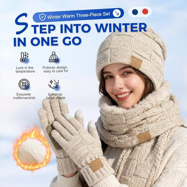 Beanie for Men and Women, Cuffed Knitted Fleece Lined Soft Warm Running Cycling Ski Hats Stocking Beanies Skull Cap