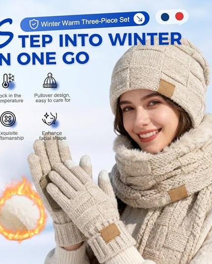 Beanie for Men and Women, Cuffed Knitted Fleece Lined Soft Warm Running Cycling Ski Hats Stocking Beanies Skull Cap