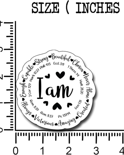 (3Pcs) I Am Inspiration Sticker, Christian Gifts Decorate Books Laptop Phone, Water Bottles Kindles Stickers, Tumbler Sticker Waterproof Vinyl Decorate 3" Inch
