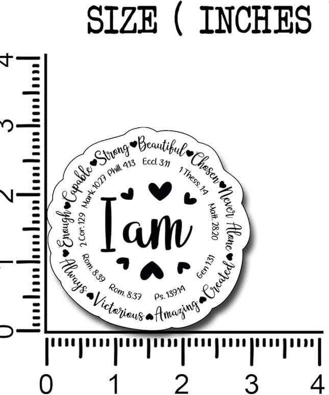 (3Pcs) I Am Inspiration Sticker, Christian Gifts Decorate Books Laptop Phone, Water Bottles Kindles Stickers, Tumbler Sticker Waterproof Vinyl Decorate 3" Inch