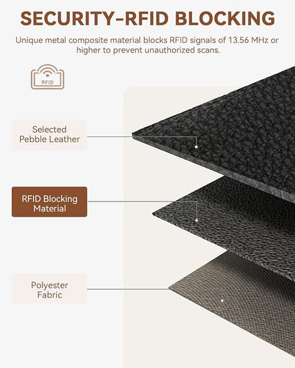 BOSTANTEN Slim Wallet for Women Small RFID Blocking Credit Card Holder Leather Bifold Wallets with Zipper Coin Pocket Black
