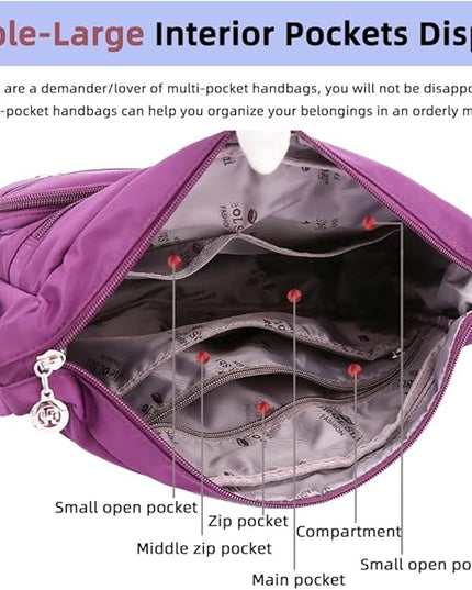 MINTEGRA Women Shoulder Handbag Roomy Multiple Pockets Bag Ladies Crossbody Purse Fashion Tote Top Handle Satchel