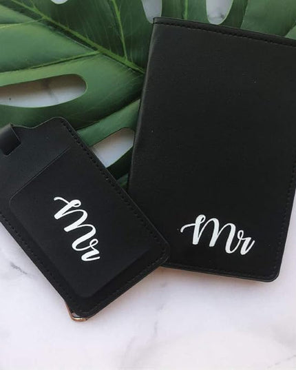 Mr and mrs Honeymoon Passport Wallets Travel Holder Set,Travel passport covers and luggage tags gift set for Wedding Bridal Shower Gift