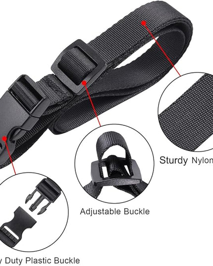 Vigorport Utility Straps Quick Release Nylon Backpack Accessory Bag Strap,Adjustable for Hiking,Travel,Outdoor Sports-4 Pack (Black, 0.75" W-40 L)