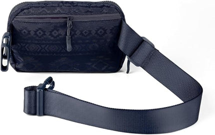 C.C Belt Bag for Women – Quilted Fanny Pack Crossbody Waist Bag with Adjustable Strap, Fashion Gift Idea (Aztec Pattern - navy)