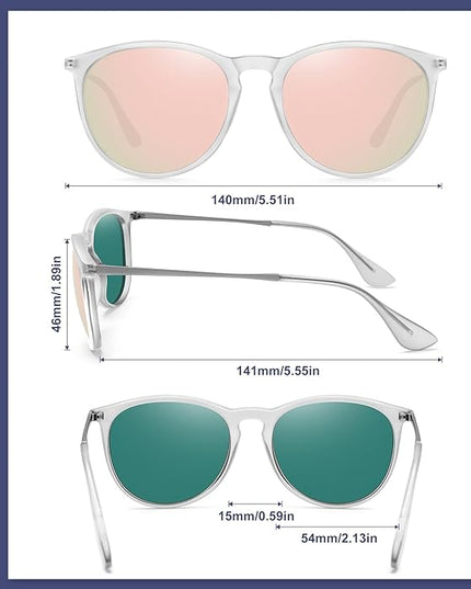 WOWSUN Retro Polarized Sunglasses Womens 2026 Trendy Round Classic Glasses