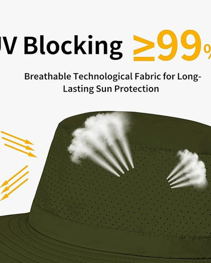 ZOORON Boonie Hat UPF 50+ Cooling Sun Hat for Men and Women,Wide Brim Bucket Hats with UV Protection for Safari Hiking Beach