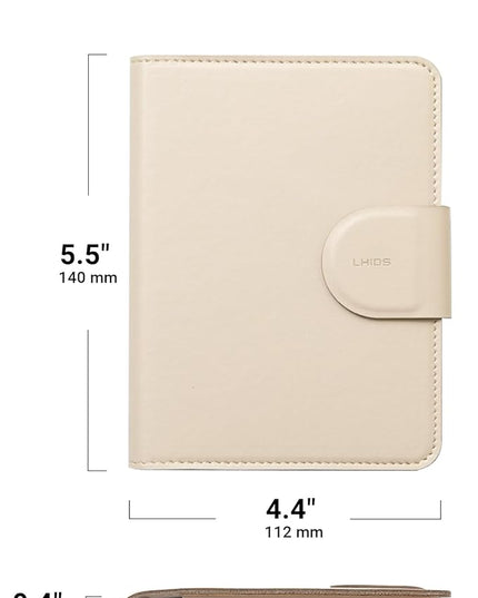 LHiDS Leatherette Passport Holder with RFID Protection, Premium PU Leather, Snap Button Closure, Travel Passport Wallet Cover for Passport, Boarding Passes, Business Cards, Cash (Apricot)