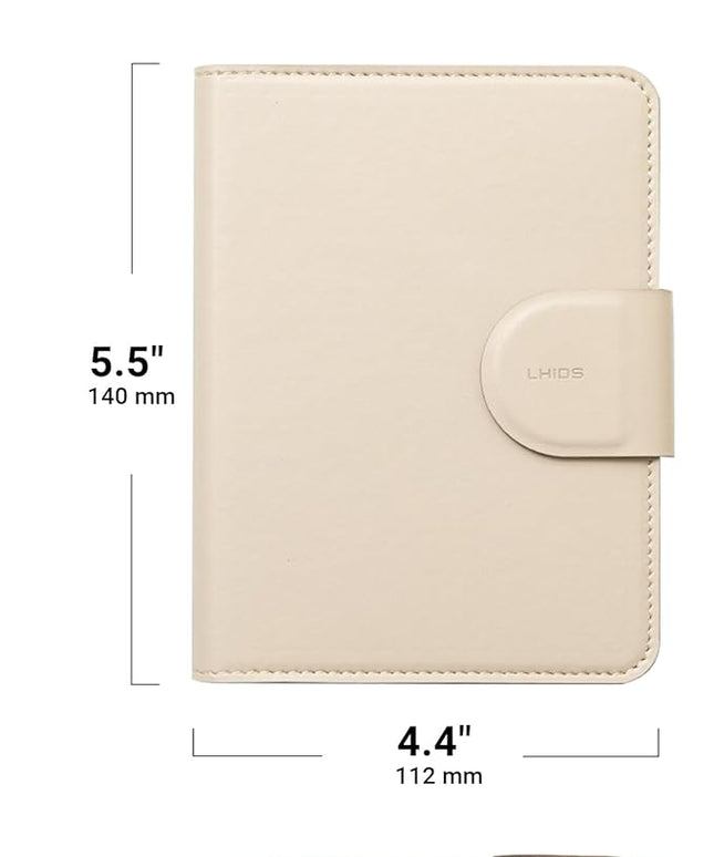 LHiDS Leatherette Passport Holder with RFID Protection, Premium PU Leather, Snap Button Closure, Travel Passport Wallet Cover for Passport, Boarding Passes, Business Cards, Cash (Apricot)