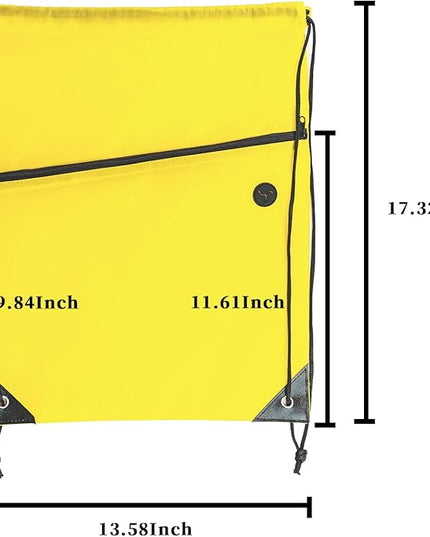 CODOBON Gym Drawstring Bags, 24 Multi-6-Color-24, 13.4 x 16.5 inches, 2 Compartments, Waterproof, Lightweight, Adjustable, Foldable, Unisex Adult Daypack Backpack for Gym, Sport, Travel, Work, Leisure