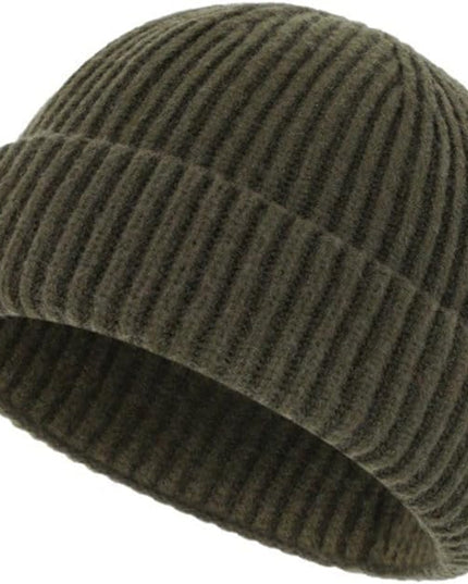 Stylish Wool Knit Short Cuff Fisherman Beanie for Men and Women Unisex Warm Winter Hat