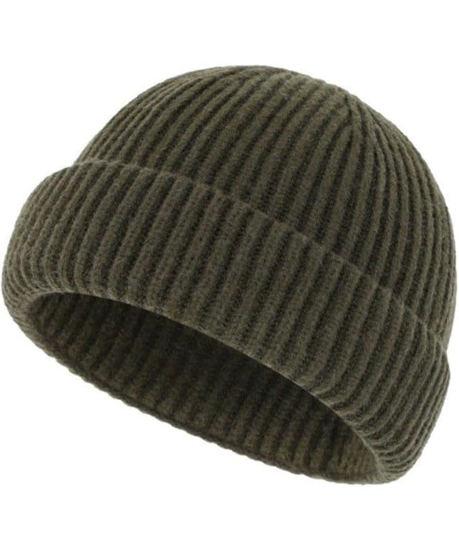 Stylish Wool Knit Short Cuff Fisherman Beanie for Men and Women Unisex Warm Winter Hat
