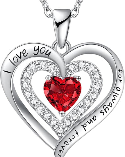 REDBEE Necklaces for Women Birthstone Heart Necklace Jewelry for Wife Girlfriend Woman Necklace
