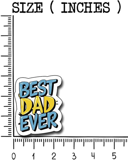 (3Pcs) Best Dad Ever Sticker, Decal Gifts Dad Decorate Books Laptop Phone Water Bottles Kindles Stickers Tumbler Sticker Waterproof Vinyl Decorate Sticker 2.5 x 3 Inch