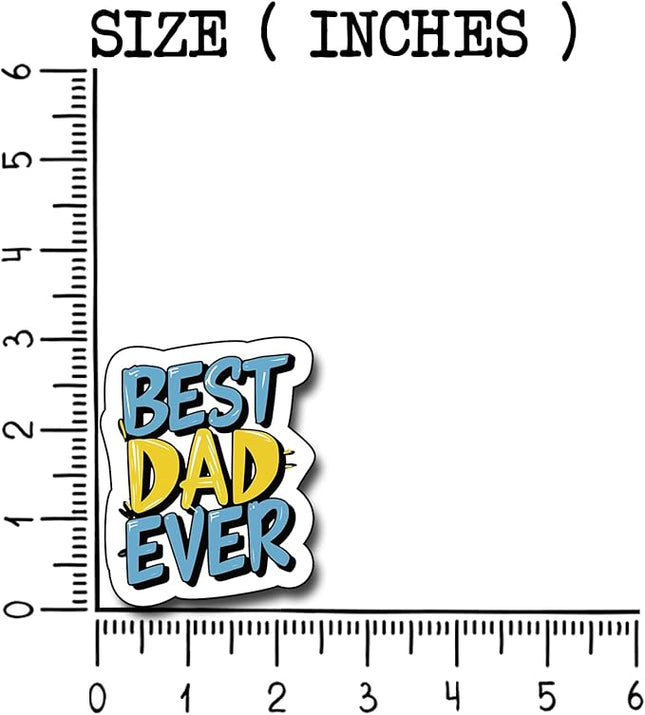 (3Pcs) Best Dad Ever Sticker, Decal Gifts Dad Decorate Books Laptop Phone Water Bottles Kindles Stickers Tumbler Sticker Waterproof Vinyl Decorate Sticker 2.5 x 3 Inch