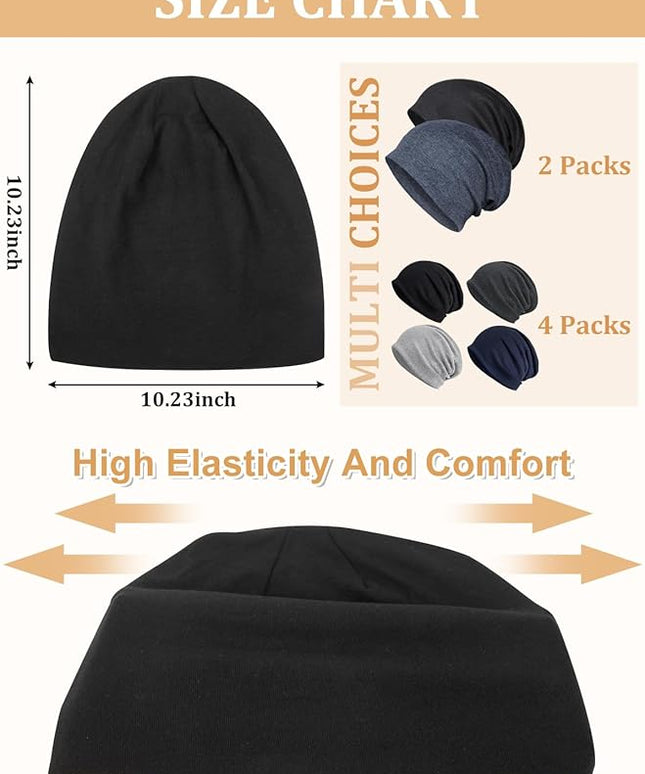 Senker Fashion Slouchy Beanie Hats for Women Men, Chemo Headwear Cotton Beanies Soft Lightweight Chemo Skull Cap Elastic