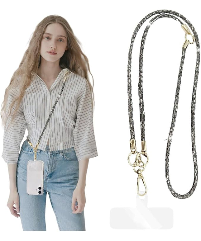 2Pcs Phone Crossbody Lanyard and Wrist Strap, Universal Cell Phone Lanyard Strap with 2Tether Tab