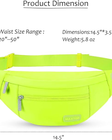 MAXTOP Large Crossbody Fanny Pack with 4-Zipper Pockets,Gifts for Enjoy Sports Festival Workout Traveling Running Casual Hands-Free Wallets Waist Pack Phone Bag Carrying All Phones