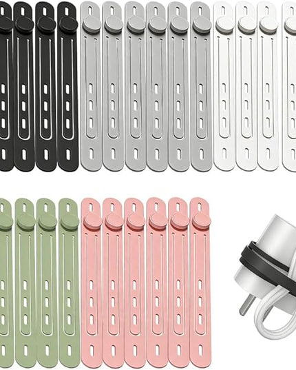 Data Cable Organizer, 2026 Upgrade Reusable Silicone Cable Ties, Elastic Cord Management Straps for Fastening and Bundling Various Cable Cords Wires (30pc)