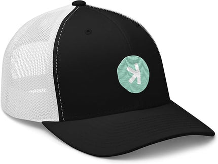 KASPA Crypto Logo Trucker Cap One Size, Black/White, Black/ White, One Size