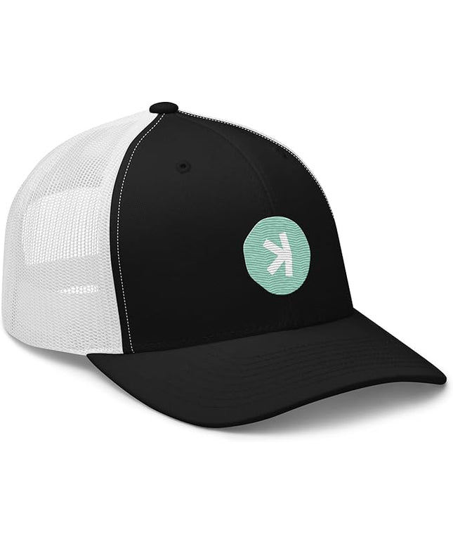 KASPA Crypto Logo Trucker Cap One Size, Black/White, Black/ White, One Size