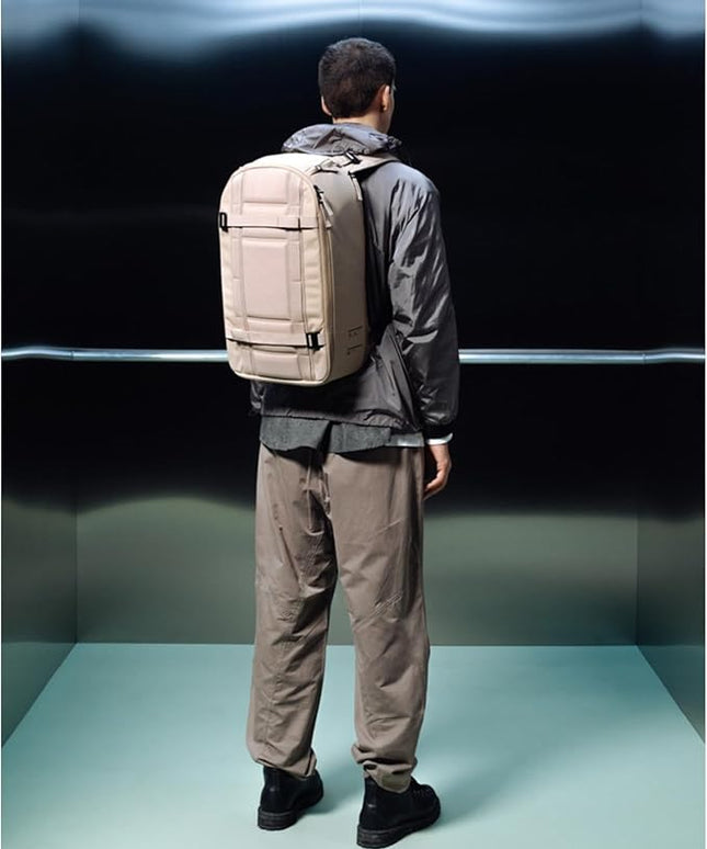 Db Journey Ramverk Backpack - Durable Travel Backpack with Laptop Compartment & Pockets for Work, Luggage with Roller Bag Hook Up System, 26L - Fogbow Beige