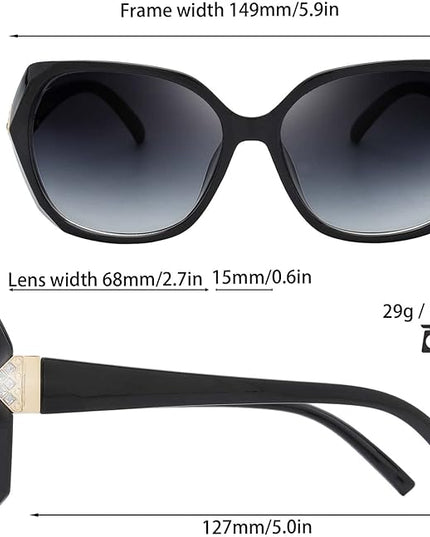 The Fresh Women's Oversized Square Jackie O Cat Eye Hybrid Butterfly Fashion Sunglasses - Exquisite Packaging