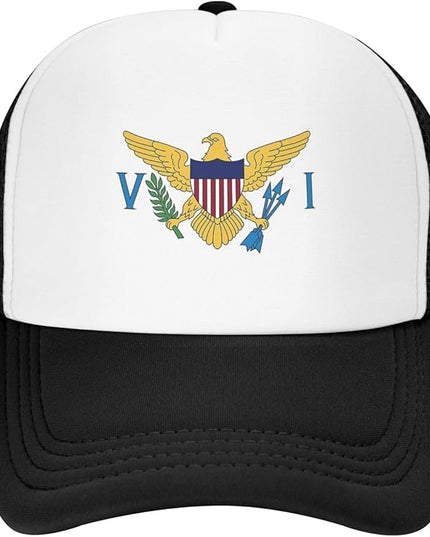 Cute Flag Baseball Cap for Men Women Mesh Trucker Hat Adjustable Patriotic Snapback Baseball Hat for Sports Running