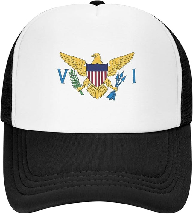 Cute Flag Baseball Cap for Men Women Mesh Trucker Hat Adjustable Patriotic Snapback Baseball Hat for Sports Running