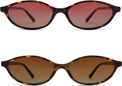 Retro Oval Cat Eye Sunglasses for Women Y2k Trendy Narrow Sunnies Designer Sun Glasses AR82253