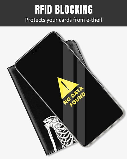 Rimilak Passport Holder, RFID Blocking Passport Cover Wallet Travel Essentials, Leather Travel Documents Organizer Protector for Women and Men, OK Skull