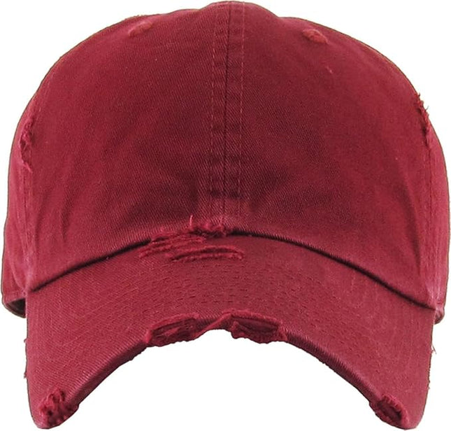 KBETHOS Vintage Washed Distressed Cotton Dad Hat Baseball Cap Adjustable Polo Trucker Unisex Style Headwear