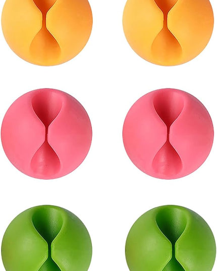 Shintop Cable Clips, Desk Cable Drop, Desk Wire Clips for All Your Computer, Electrical, Charging or Mouse Cord (Colorful,6pcs)
