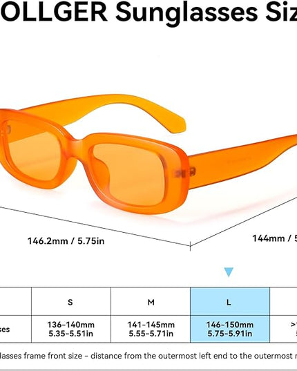 Dollger Rectangle Sunglasses for Women Men Trendy Retro Fashion Sunglasses UV 400 Protection Square Fram