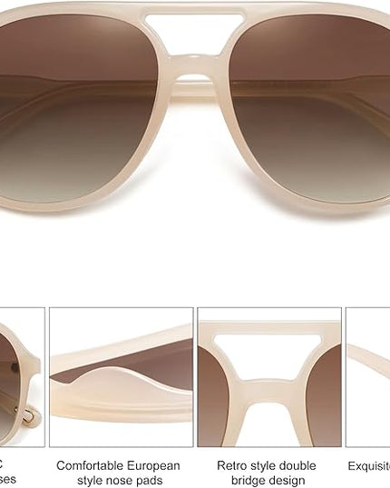 SOJOS Retro Polarized Aviator Sunglasses Womens Mens Classic 70s 80s Vintage Trendy Square Aviators SJ2174