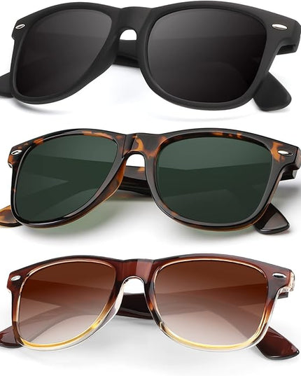 KALIYADI Polarized Sunglasses for Men and Women Matte Finish Sun glasses Color Mirror Lens UV Blocking (3 Pack)