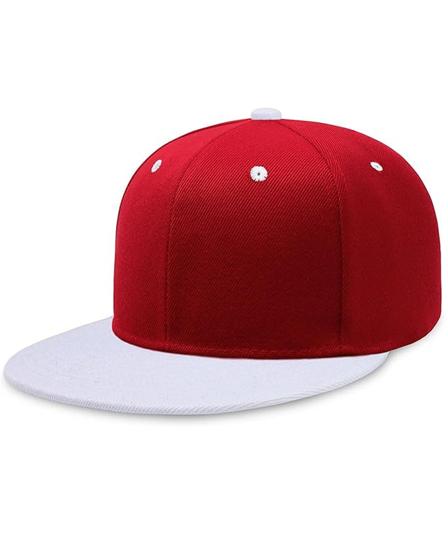 CHOK.LIDS Flat Bill Visor Classic Snapback Hat Blank Adjustable Brim High Top End Trendy Color Style Plain Tone Baseball Cap