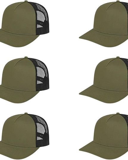 Cap America i3039 Classic 5 Panel Mid Profile Structured Trucker Mesh Back Cap w/ & Adjustable Snapback