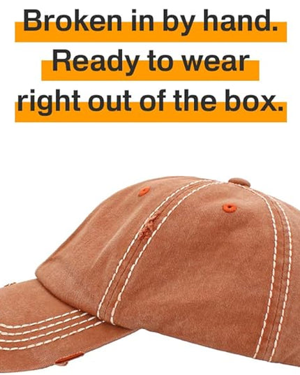 KBETHOS Vintage Washed Distressed Cotton Dad Hat Baseball Cap Adjustable Polo Trucker Unisex Style Headwear