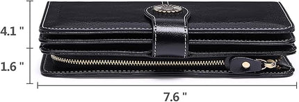 SENDEFN Wallets for Women Leather Credit Card Holder with RFID Blocking Large Capacity Wristlet | with RFID Blocking, Large Capacity, Wristlet, with RFID Blocking, Large Capacity, Wristlet