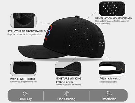 AB ALOSUNY Men Adjustable Baseball Cap with Curved Breathable Quick-Drying Laser-Cut Mesh Back Closure Hat