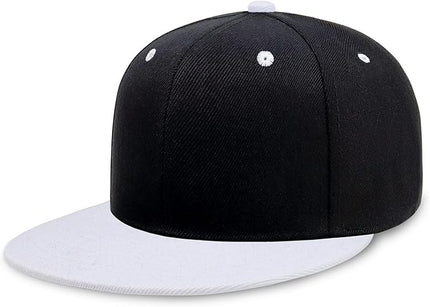 CHOK.LIDS Flat Bill Visor Classic Snapback Hat Blank Adjustable Brim High Top End Trendy Color Style Plain Tone Baseball Cap