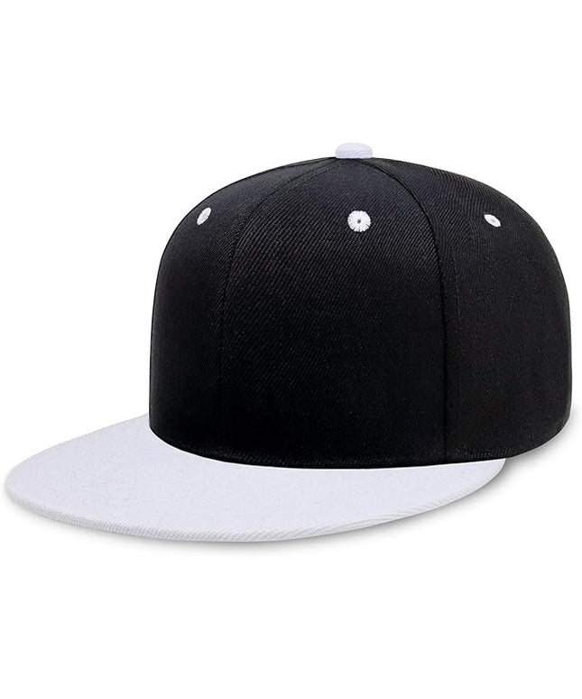 CHOK.LIDS Flat Bill Visor Classic Snapback Hat Blank Adjustable Brim High Top End Trendy Color Style Plain Tone Baseball Cap