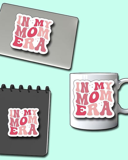 (3Pcs) in My Mom Era Sticker, Sticker Gifts Mom Decorate Books, Laptops, Water Bottles Kindles Stickers, Phones Tumbler Waterproof Vinyl 3" Inch