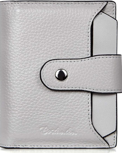 BOSTANTEN Women Leather Wallet RFID Blocking Small Bifold Zipper Pocket Wallet Card Case Purse with ID Window