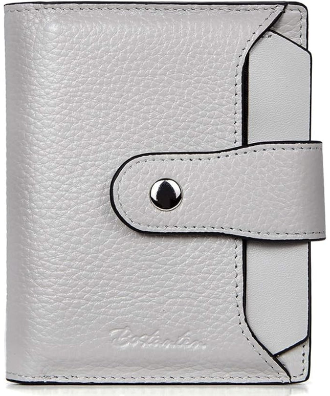 BOSTANTEN Women Leather Wallet RFID Blocking Small Bifold Zipper Pocket Wallet Card Case Purse with ID Window